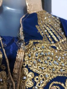 Stunning Blue Kurta Set with Gold Embroidery