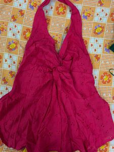 Pink Halter Neck Top