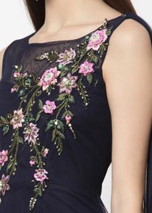 Stunning Navy Blue Embroidered Gown