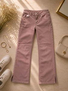 Stylish Mauve Wide-Leg Trousers