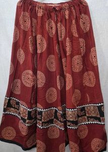 Pure Ajrakh Maxi Long Skirt