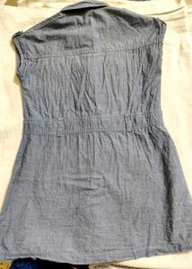 Blue Denim Button-Down Dressb girls age 8-9