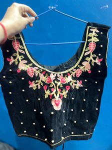 Elegant Black Velvet Lehenga Choli