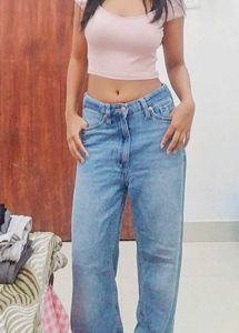 H&M Light Wash Wide Leg Jeans