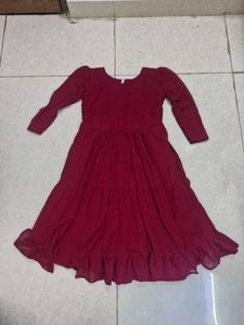 Maroon Tiered Maxi Dress