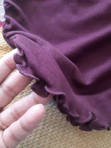 New chic Maroon Ruched Top