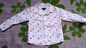 JUNIORS Cute Triangle Print Button-Up Shirt for Bo