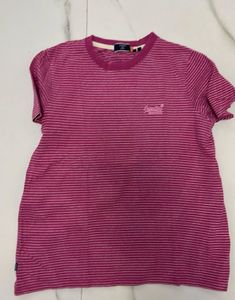 Superdry Pink Striped T-Shirt