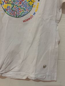 Graphic Earth Print White T-Shirt