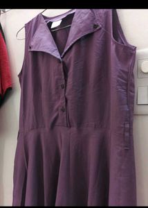 Women's Purple Collared Midi Dress