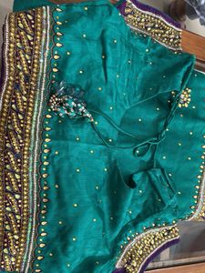 Emerald green saree