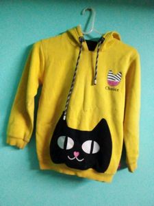 Cute Yellow Cat Hoodie Cozy Casual Sweatshirt