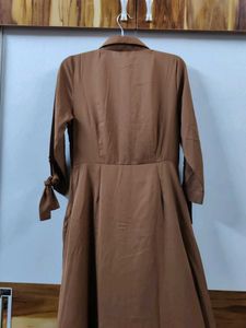 Elegant Brown Shirt Dress