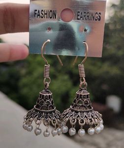Oxidised Jhumka Earrings