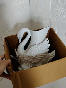 Elegant White Swan Showpiece