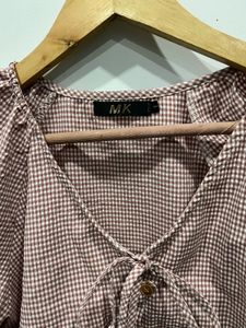 Cute Pink Gingham Crop Top