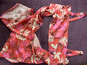 Tie Printed Beachwear Cover-up Top