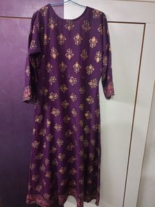 Purple Printed Kurta