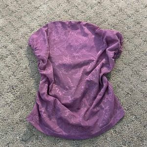 Purple Floral Mesh Top