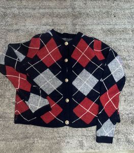 Vintage Argyle Wool Cardigan – Classic Preppy Knit