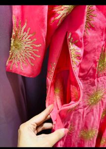 Embroidered Cold Shoulder Kurta