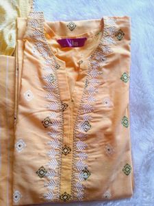 Yellow Embroidered Kurta Set