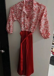 Red Floral Dress - 30 inches chest size