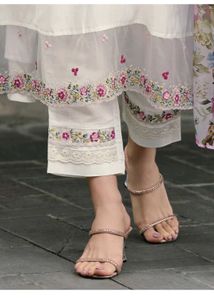 Brand new White Embroidered Kurta Set with tag