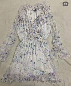 Chiffon Floral Ruffle Dress