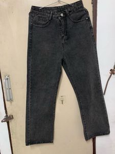 Classic Washed Black Straight Leg Jeans