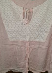 Chic Pink Lace Detail Tunic