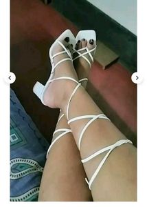 Strappy Zigzag Pattern Heels