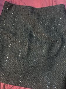 Black Sequin Mini Skirt