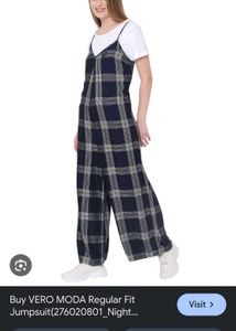 Checked Cotton Jumpsuit - Vero Moda