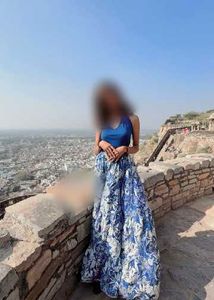 Bohemian Blue Floral Maxi Skirt