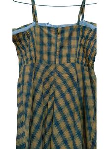 yellow  plaid midi dress