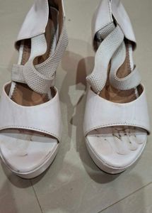 Stylish White Wedge Sandals