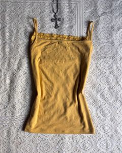 Yellow Lace Trim Cami Top