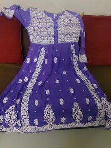 Purple Chikankari Kurta