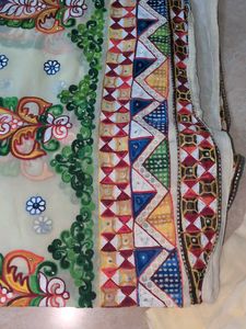 Teal Bandhani Saree