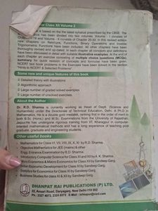 R.D. Sharma Mathematics Class XII Vol 2