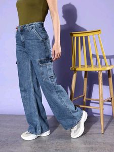 Stylish Blue Denim Cargo Pants