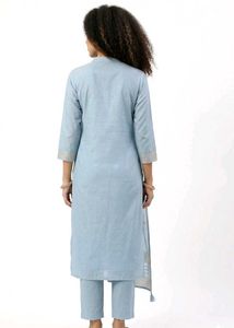 Sky Blue Embroidered Kurta Set