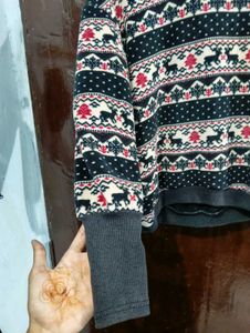 Festive Reindeer Print Hoodie