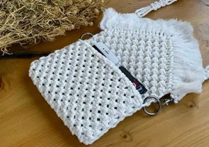 Macrame crossbody sling bag