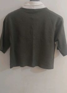 Cute Bear Embroidered Crop Top