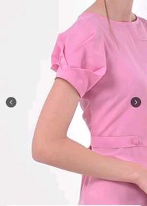 Chic Pink Midi Dress with Cutout Hem