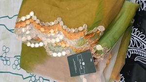 Tricolor Cutwork Organza Dupatta
