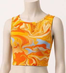 Sunset Swirl Print Crop Tank Top