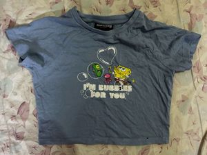 SpongeBob Graphic Crop Top